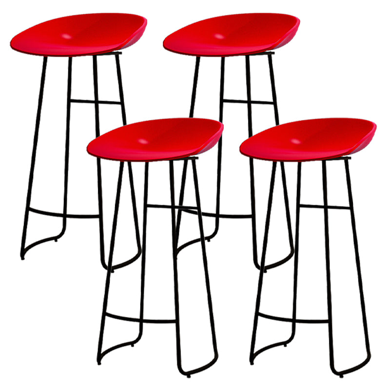 Modern Armless Backrest Counter Stool Iron Kitchen Bar Stool with Acrylic Seat