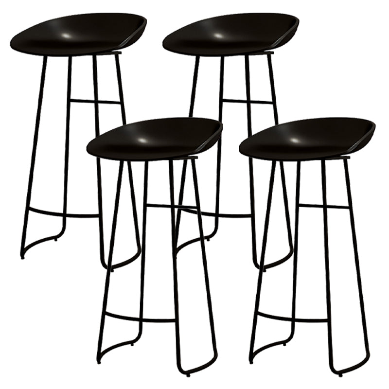 Modern Armless Backrest Counter Stool Iron Kitchen Bar Stool with Acrylic Seat