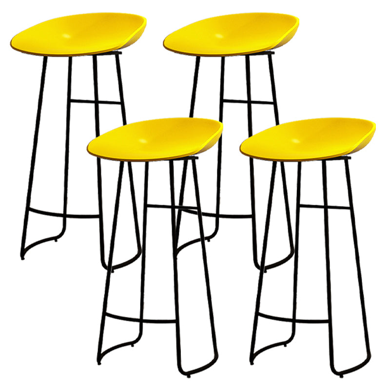 Modern Armless Backrest Counter Stool Iron Kitchen Bar Stool with Acrylic Seat