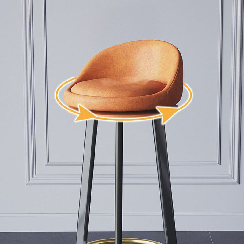 Scandinavian Swivel Upholstered Counter Height Stool Matte Finish Restaurant Barstool