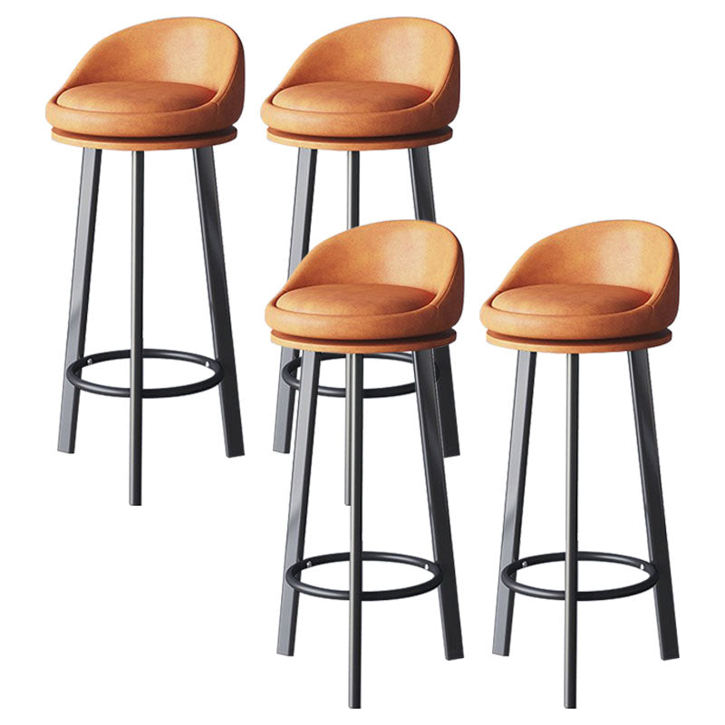 Scandinavian Swivel Upholstered Counter Height Stool Matte Finish Restaurant Barstool