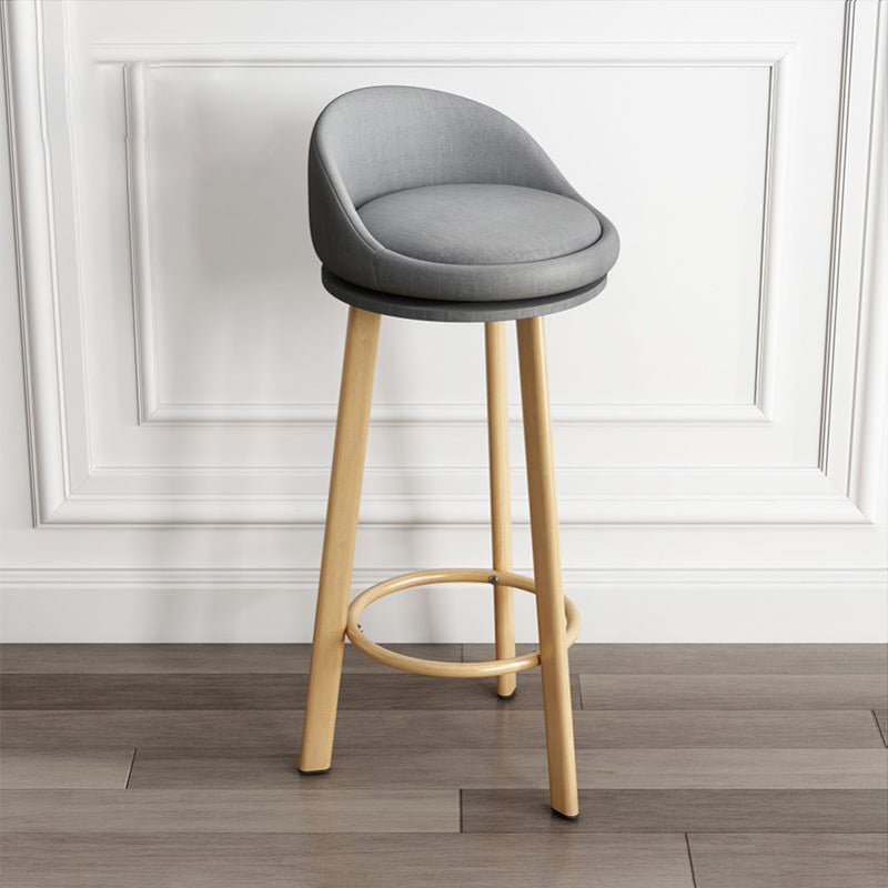 Modern Armless Backrest Counter Stool Steel Cashier Bar Stool with Cushion and Pedal