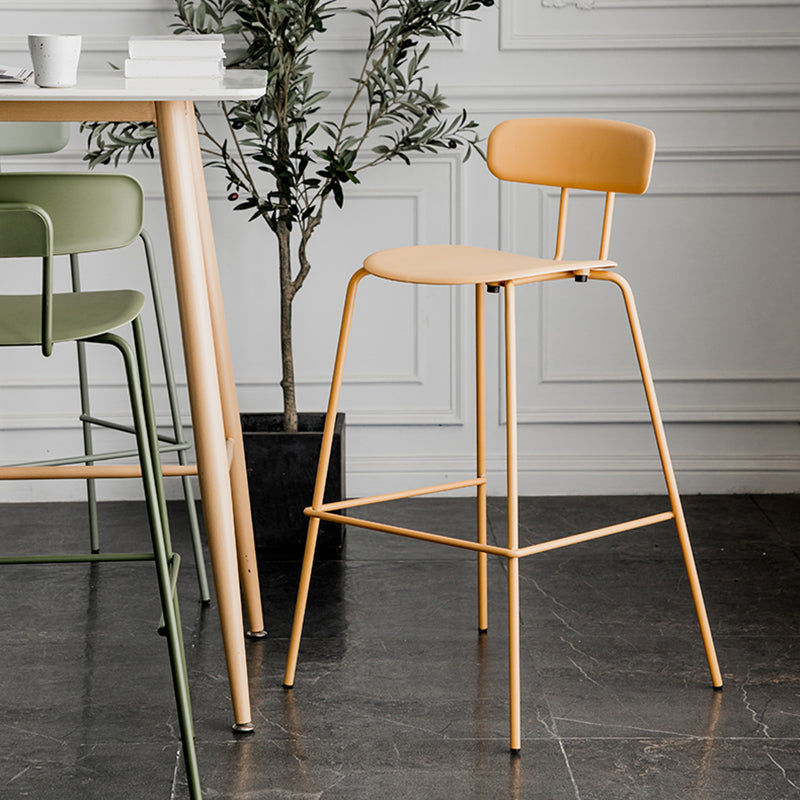 Scandinavian Milk Tea Shop Metal Bar Stool Matte Finish Footrest Stool
