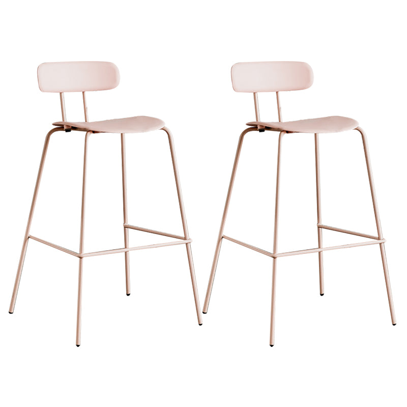 Scandinavian Milk Tea Shop Metal Bar Stool Matte Finish Footrest Stool