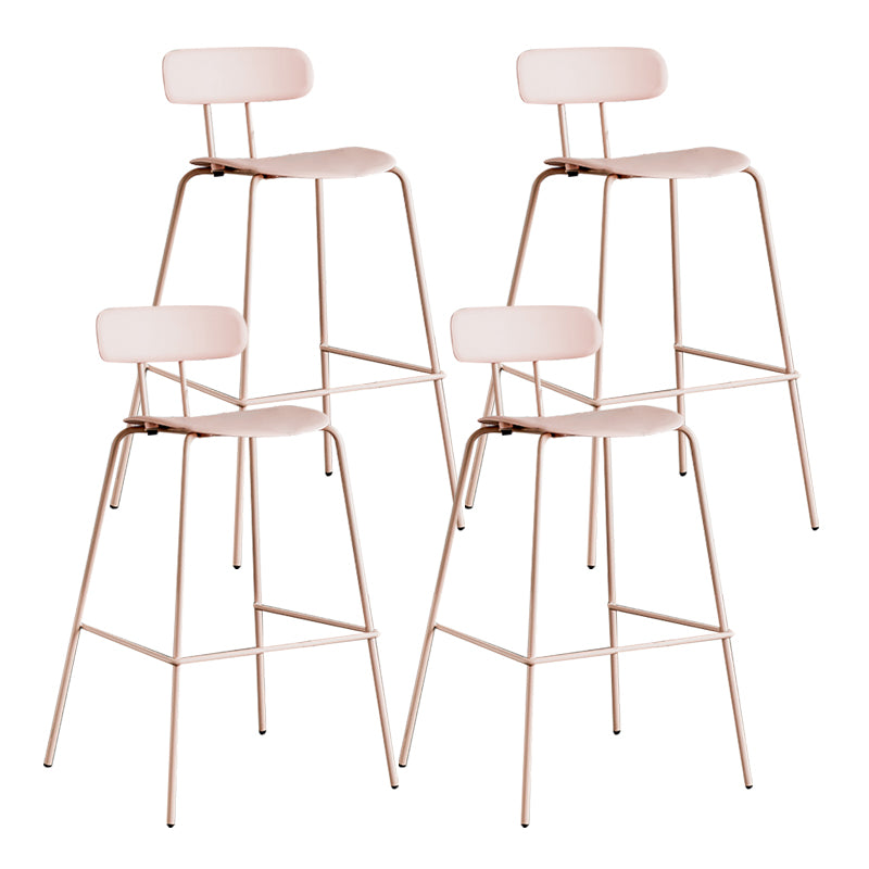 Scandinavian Milk Tea Shop Metal Bar Stool Matte Finish Footrest Stool