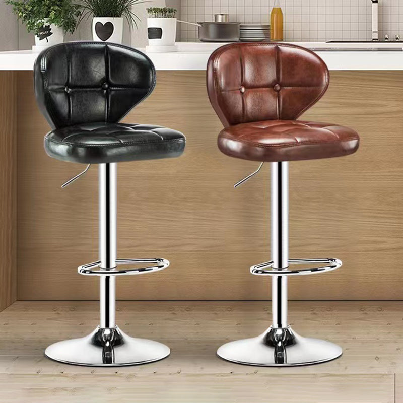 Modern Rotatable Backrest Counter Stool Steel Cashier Bar Stool with Cushion and Pedal