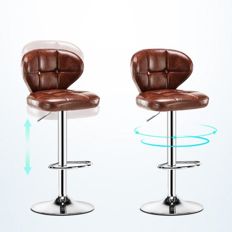 Modern Rotatable Backrest Counter Stool Steel Cashier Bar Stool with Cushion and Pedal