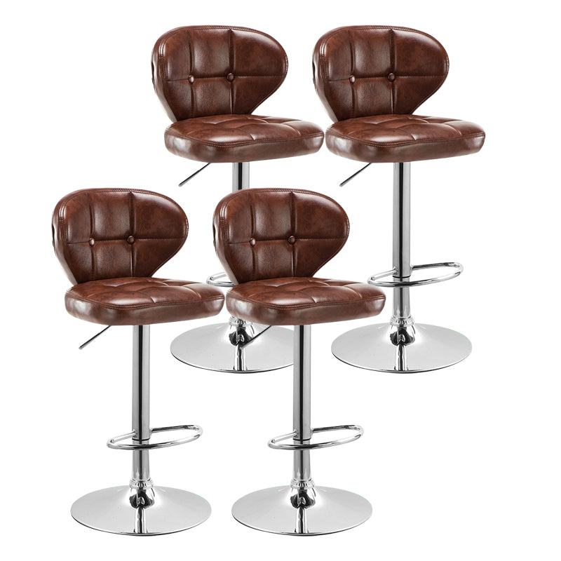 Modern Rotatable Backrest Counter Stool Steel Cashier Bar Stool with Cushion and Pedal