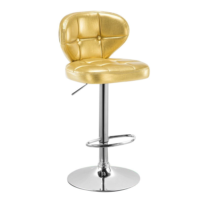Modern Rotatable Backrest Counter Stool Steel Cashier Bar Stool with Cushion and Pedal