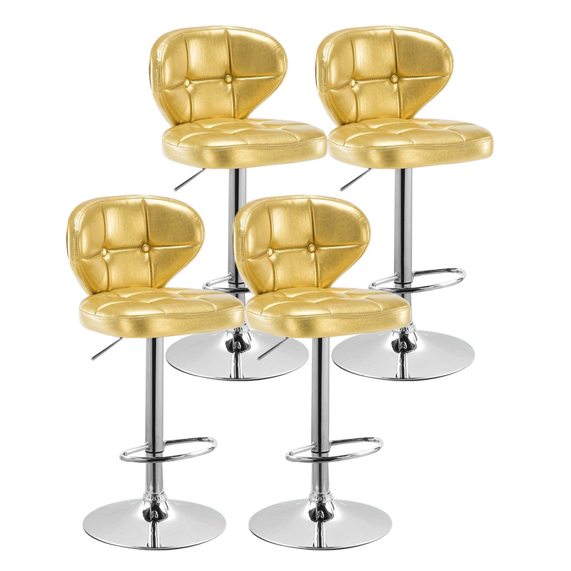 Modern Rotatable Backrest Counter Stool Steel Cashier Bar Stool with Cushion and Pedal