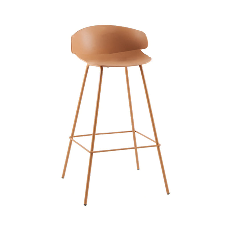 Scandinavian Matte Finish Metal Bar Stool Milk Tea Shop Footrest Stool