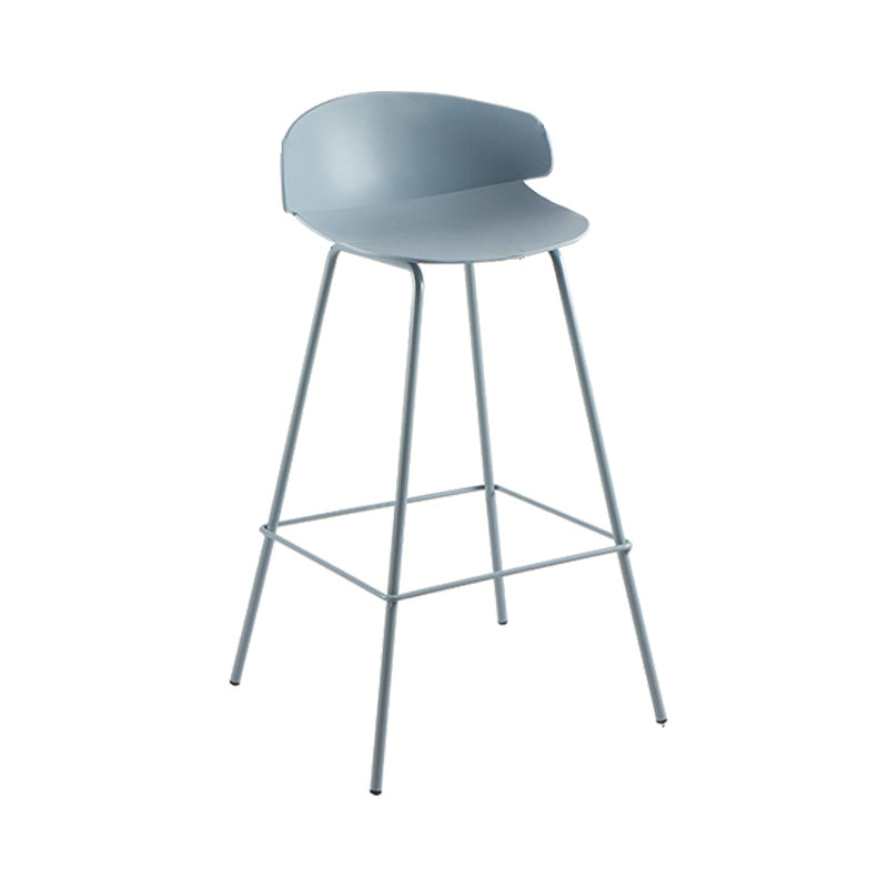 Scandinavian Matte Finish Metal Bar Stool Milk Tea Shop Footrest Stool
