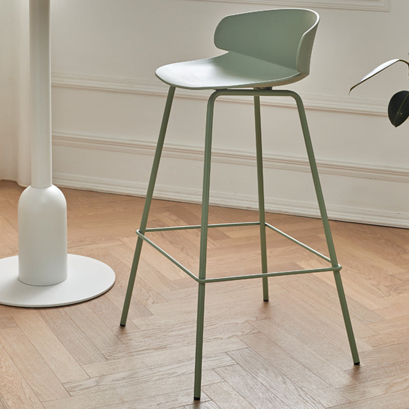 Scandinavian Matte Finish Metal Bar Stool Milk Tea Shop Footrest Stool