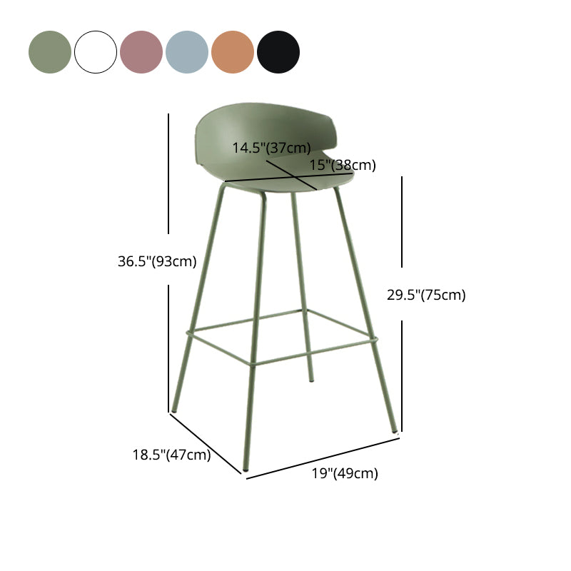 Scandinavian Matte Finish Metal Bar Stool Milk Tea Shop Footrest Stool