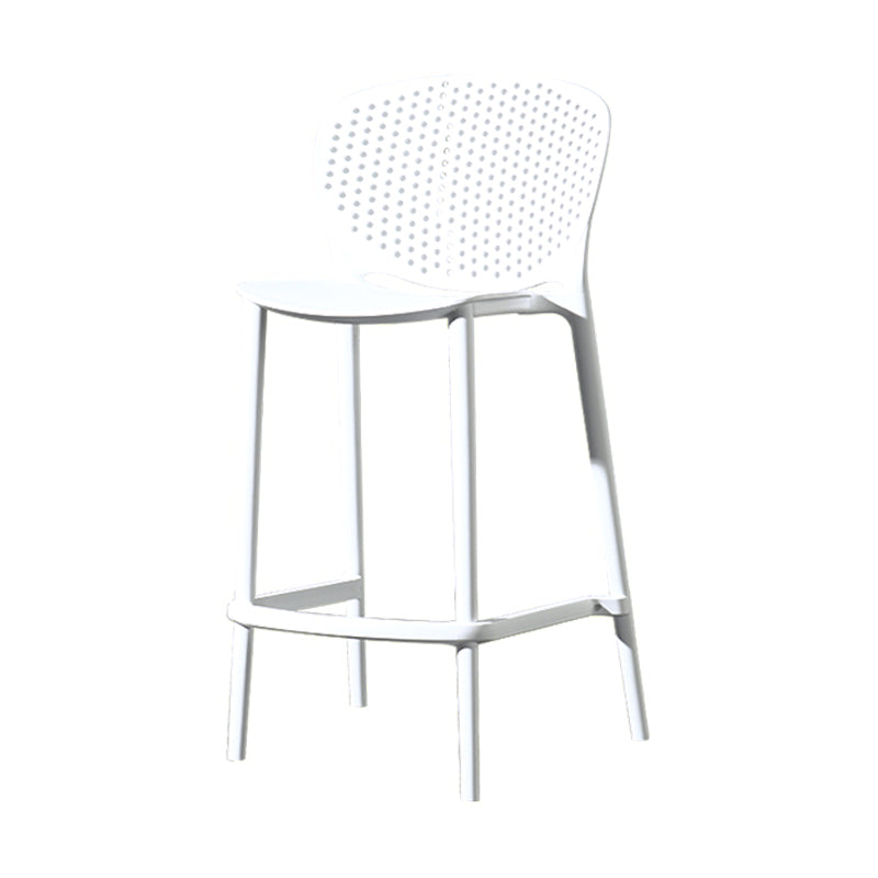 Scandinavian Matte Finish Milk Tea Shop Stool Plastic Footrest Barstool