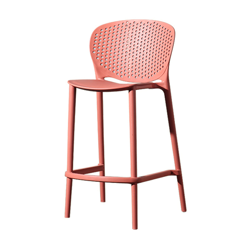 Scandinavian Matte Finish Milk Tea Shop Stool Plastic Footrest Barstool