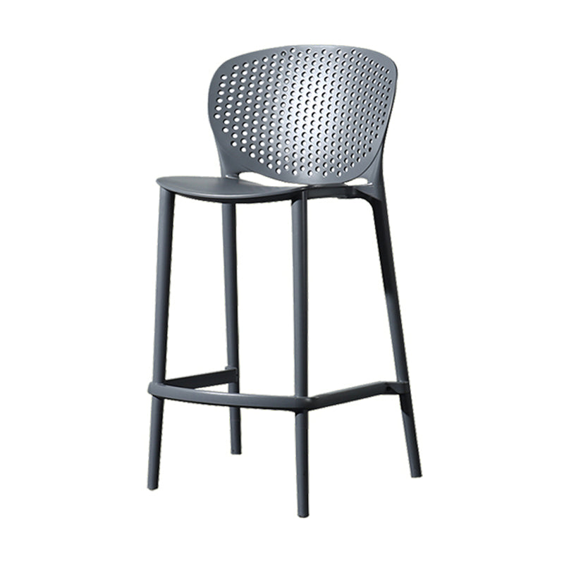 Scandinavian Matte Finish Milk Tea Shop Stool Plastic Footrest Barstool