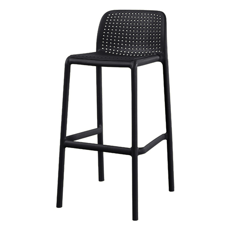 Scandinavian Matte Finish Milk Tea Shop Stool Plastic Footrest Barstool