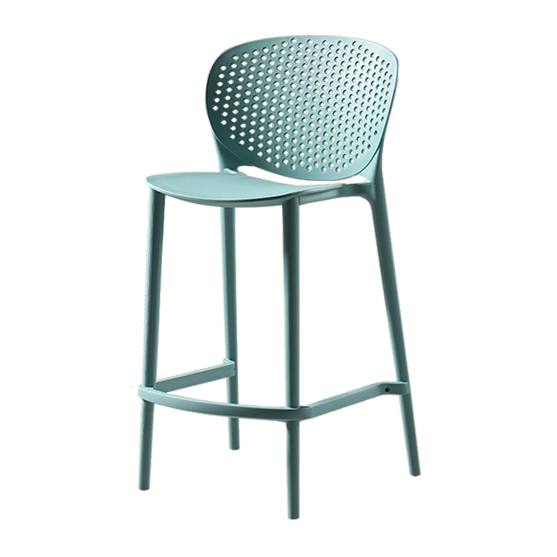 Scandinavian Matte Finish Milk Tea Shop Stool Plastic Footrest Barstool