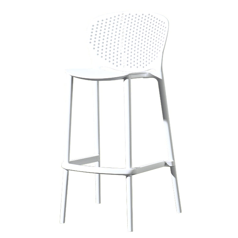 Scandinavian Matte Finish Milk Tea Shop Stool Plastic Footrest Barstool