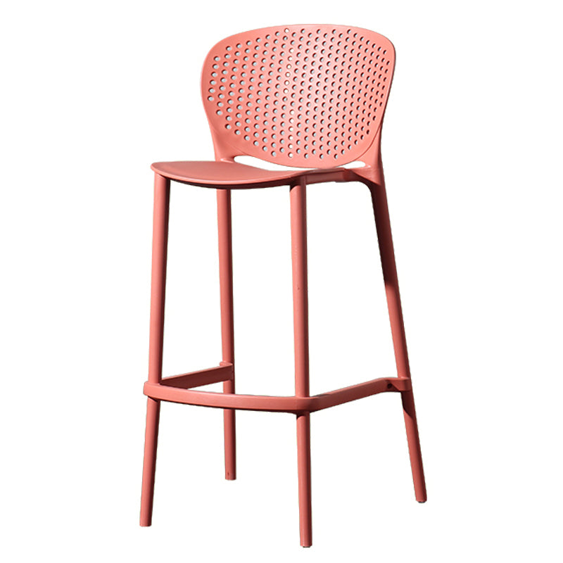 Scandinavian Matte Finish Milk Tea Shop Stool Plastic Footrest Barstool