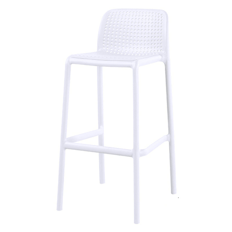Scandinavian Matte Finish Milk Tea Shop Stool Plastic Footrest Barstool