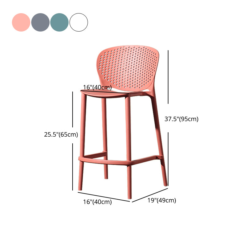 Scandinavian Matte Finish Milk Tea Shop Stool Plastic Footrest Barstool
