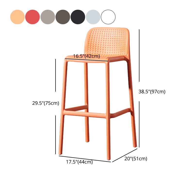 Scandinavian Matte Finish Milk Tea Shop Stool Plastic Footrest Barstool