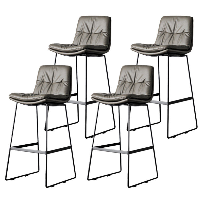 Scandinavian Low Back Home Stool Matte Finish Upholstered Barstool