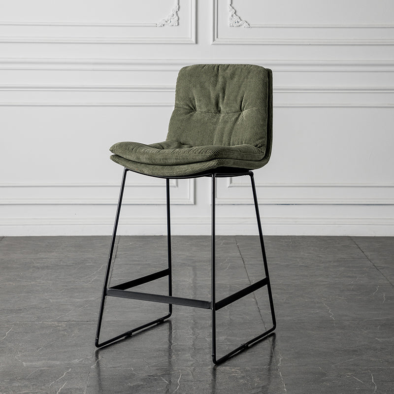 Scandinavian Low Back Home Stool Matte Finish Upholstered Barstool