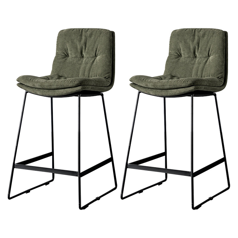 Scandinavian Low Back Home Stool Matte Finish Upholstered Barstool