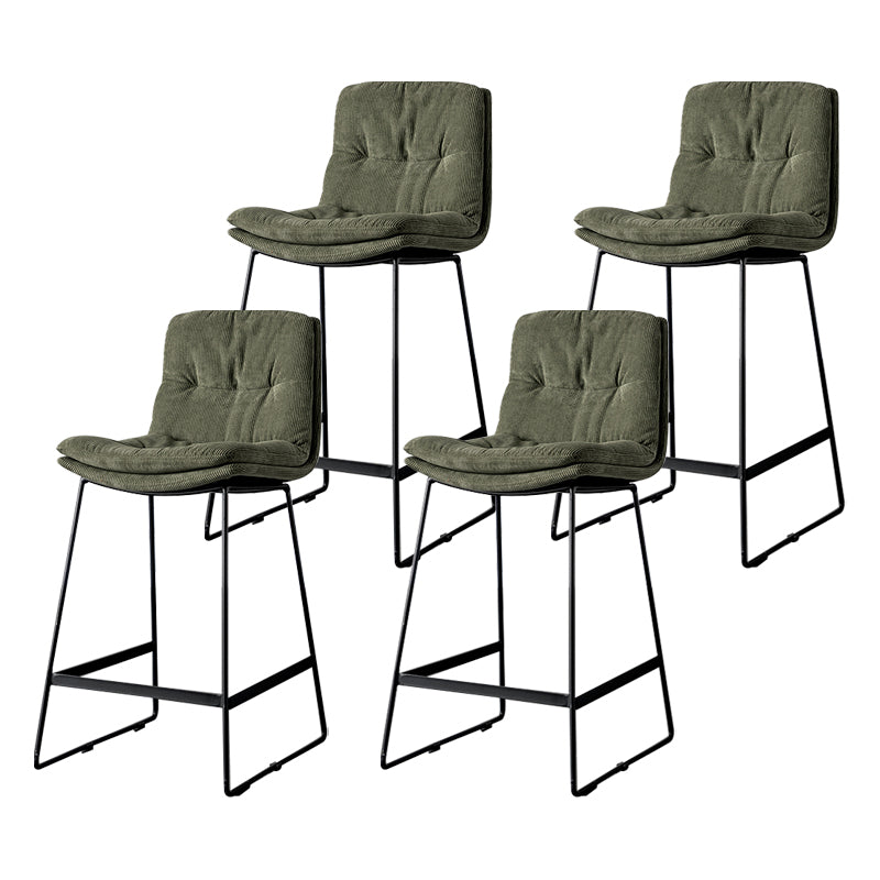 Scandinavian Low Back Home Stool Matte Finish Upholstered Barstool