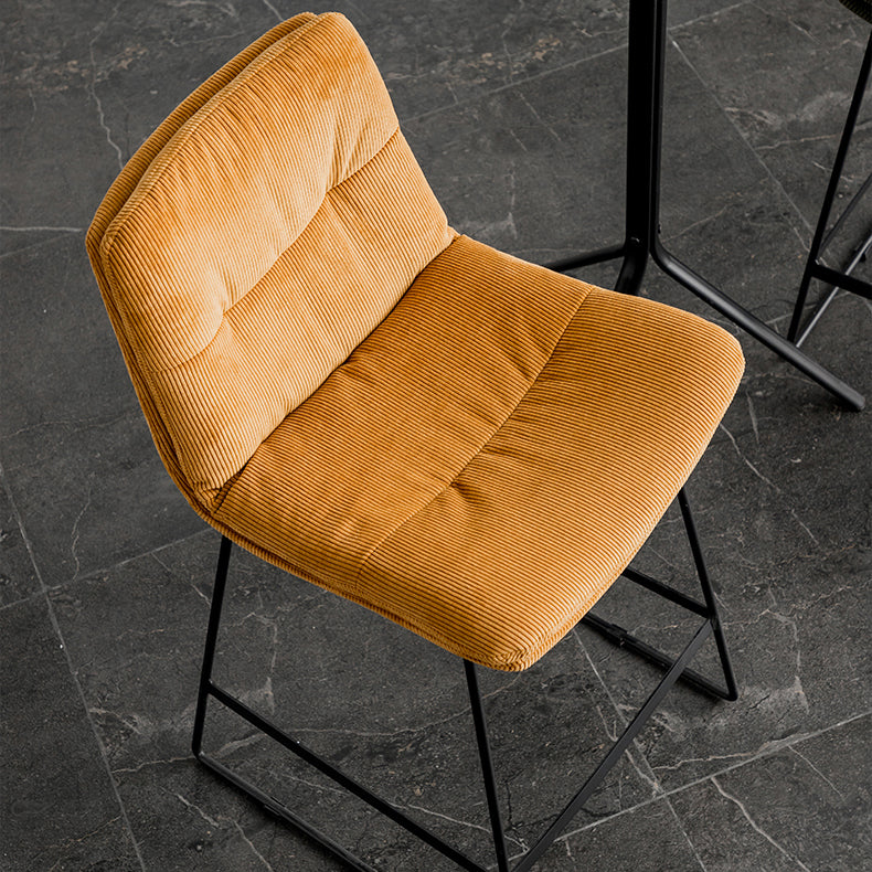 Scandinavian Low Back Home Stool Matte Finish Upholstered Barstool