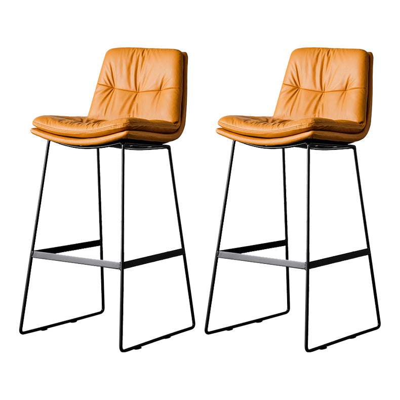 Scandinavian Low Back Home Stool Matte Finish Upholstered Barstool