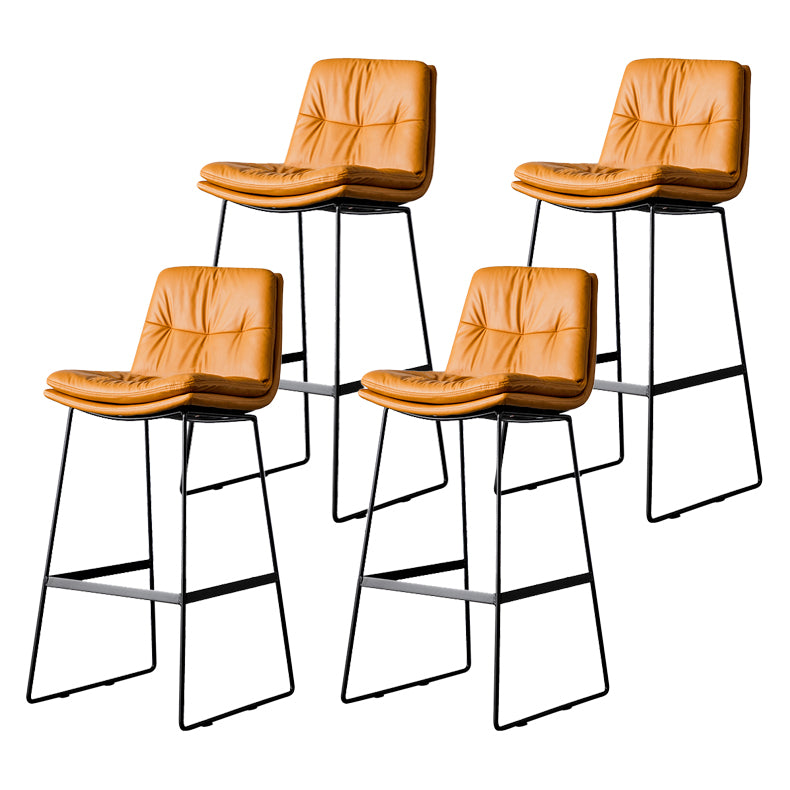 Scandinavian Low Back Home Stool Matte Finish Upholstered Barstool