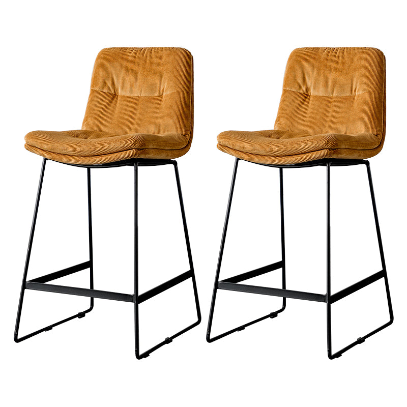 Scandinavian Low Back Home Stool Matte Finish Upholstered Barstool