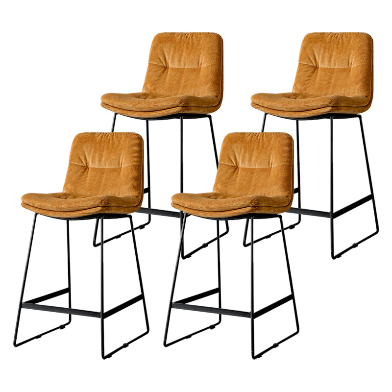 Scandinavian Low Back Home Stool Matte Finish Upholstered Barstool