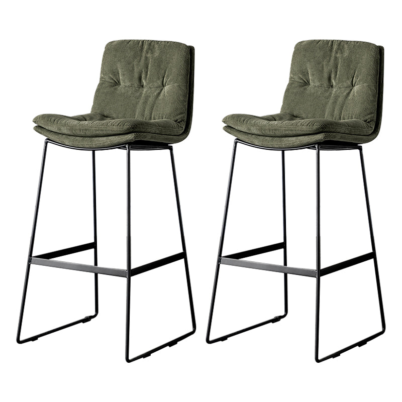 Scandinavian Low Back Home Stool Matte Finish Upholstered Barstool