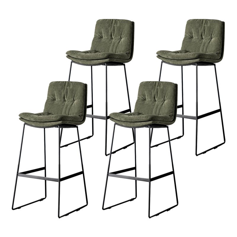 Scandinavian Low Back Home Stool Matte Finish Upholstered Barstool