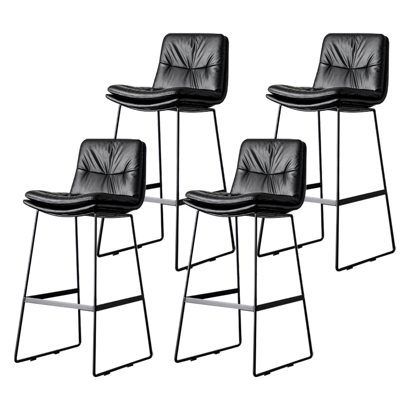 Scandinavian Low Back Home Stool Matte Finish Upholstered Barstool