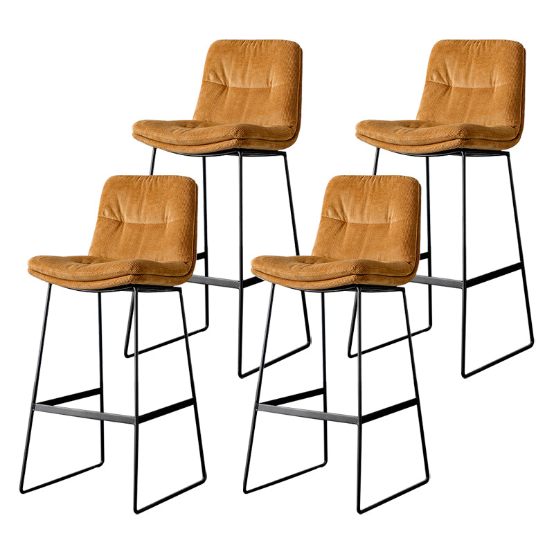 Scandinavian Low Back Home Stool Matte Finish Upholstered Barstool