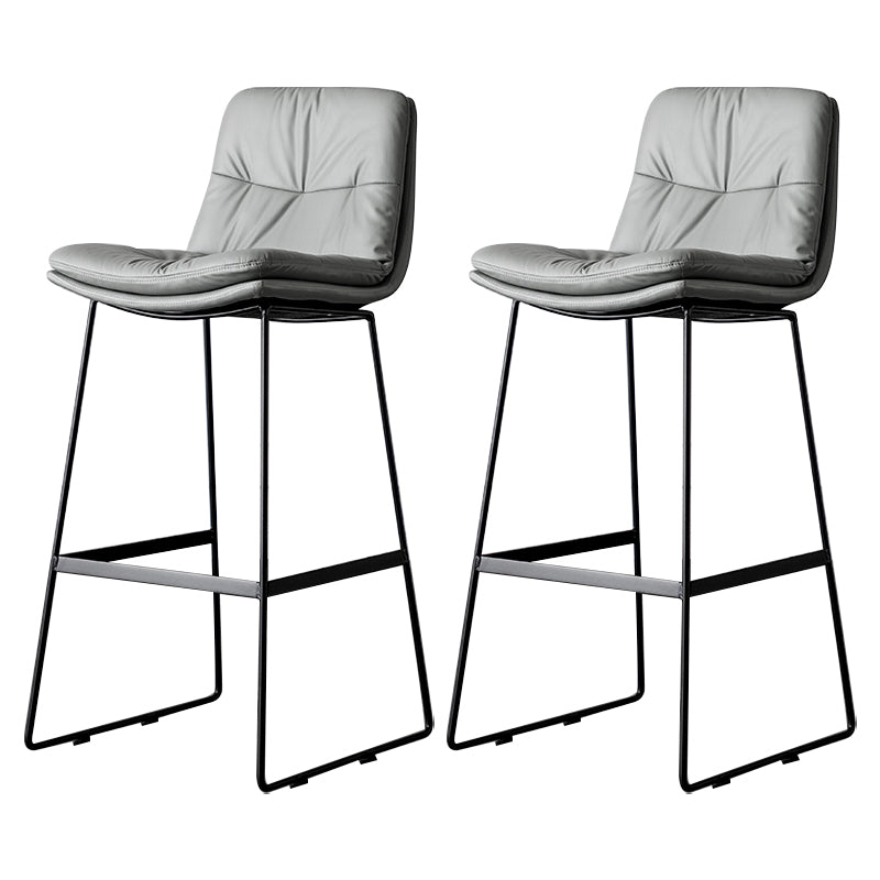 Scandinavian Low Back Home Stool Matte Finish Upholstered Barstool