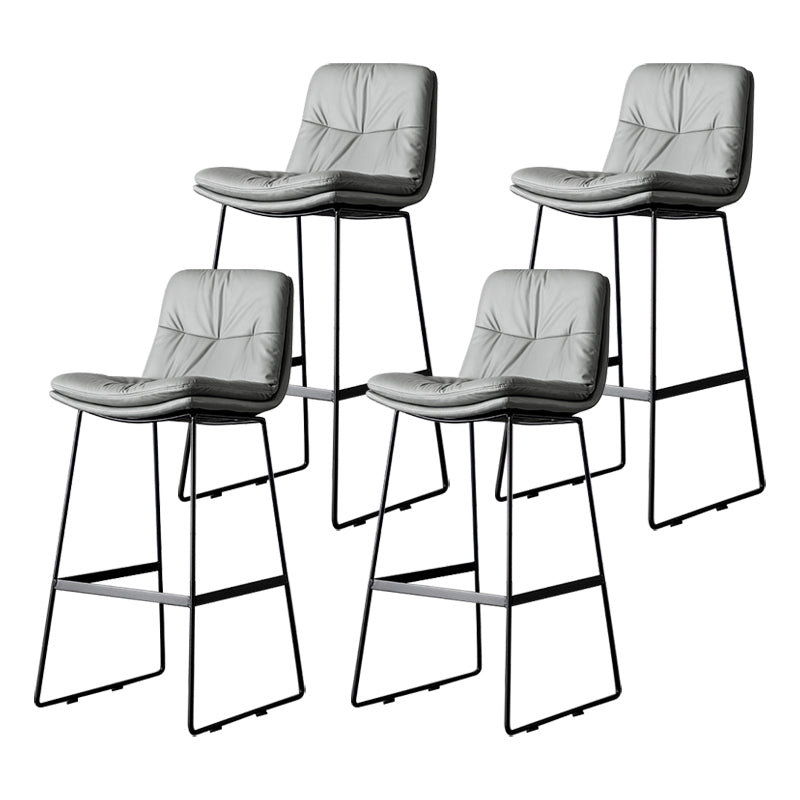 Scandinavian Low Back Home Stool Matte Finish Upholstered Barstool