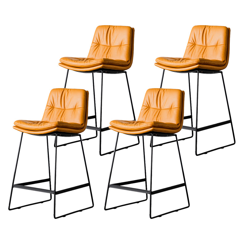 Scandinavian Low Back Home Stool Matte Finish Upholstered Barstool