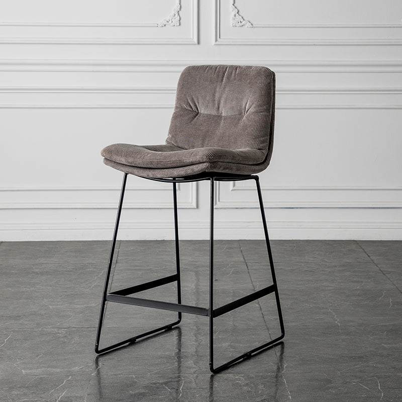 Scandinavian Low Back Home Stool Matte Finish Upholstered Barstool