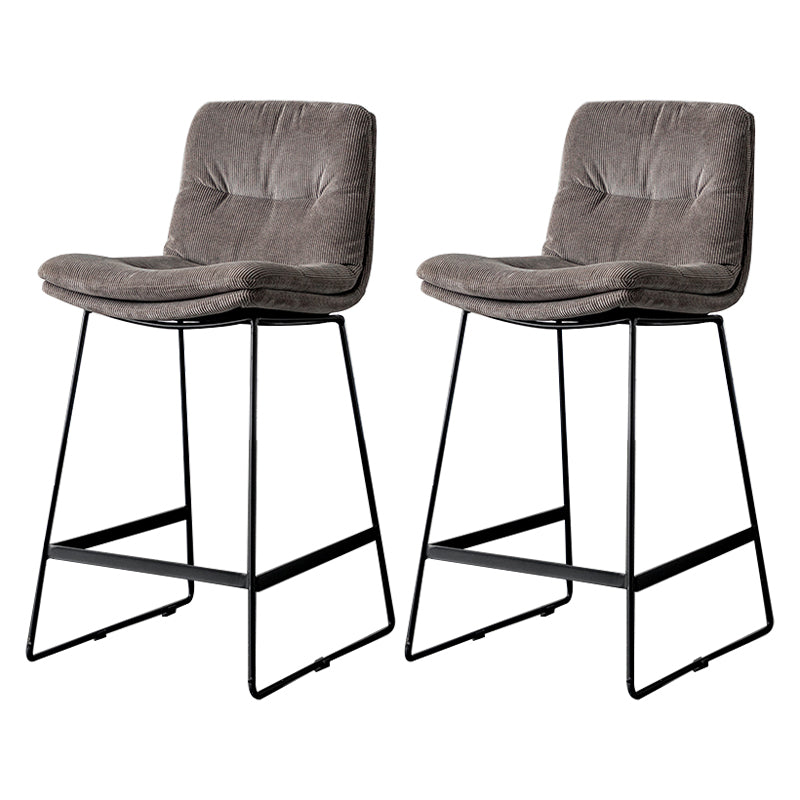 Scandinavian Low Back Home Stool Matte Finish Upholstered Barstool