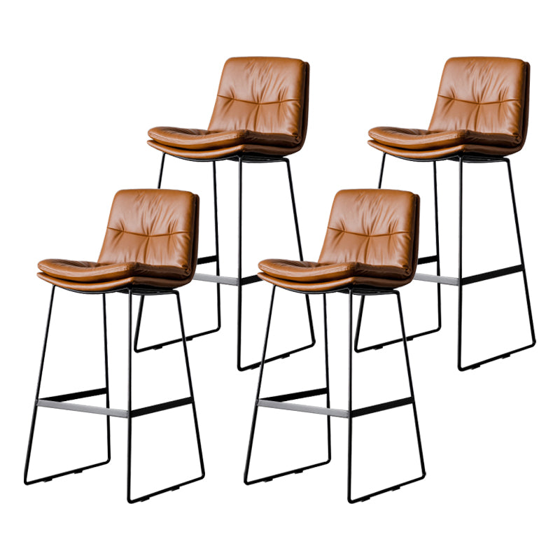 Scandinavian Low Back Home Stool Matte Finish Upholstered Barstool