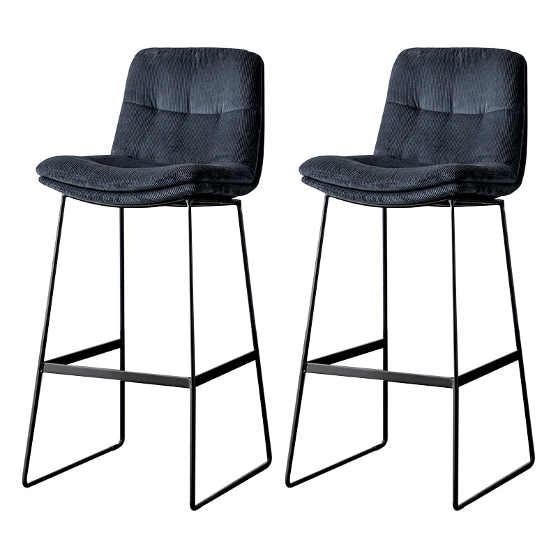 Scandinavian Low Back Home Stool Matte Finish Upholstered Barstool