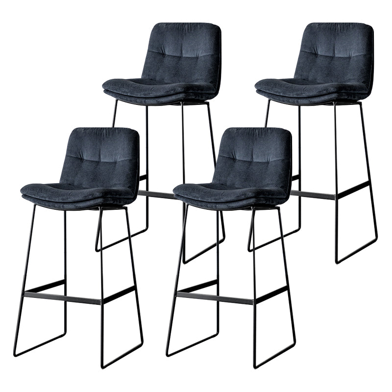 Scandinavian Low Back Home Stool Matte Finish Upholstered Barstool