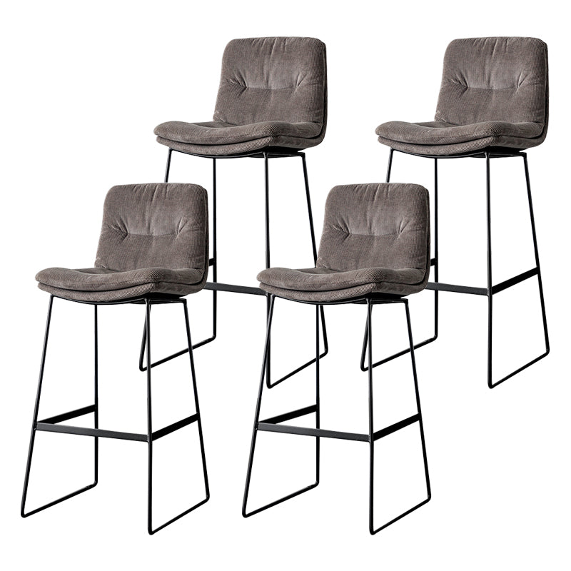 Scandinavian Low Back Home Stool Matte Finish Upholstered Barstool